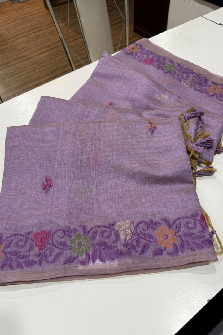 Poetic & Elegant Linen Jamdani Saree