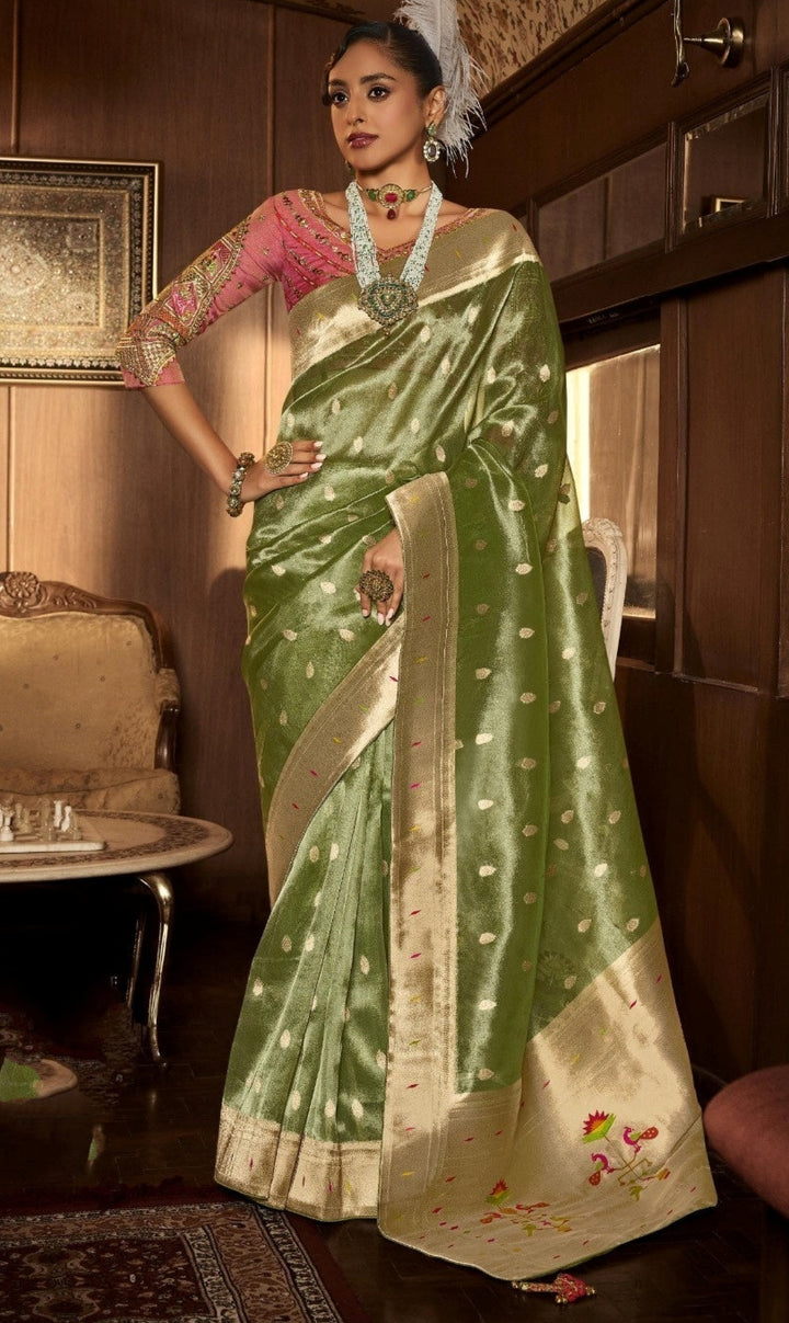 Elegance With Tissue Paithani Silk Saree