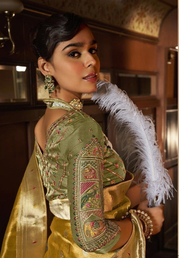 Elegance With Tissue Paithani Silk Saree