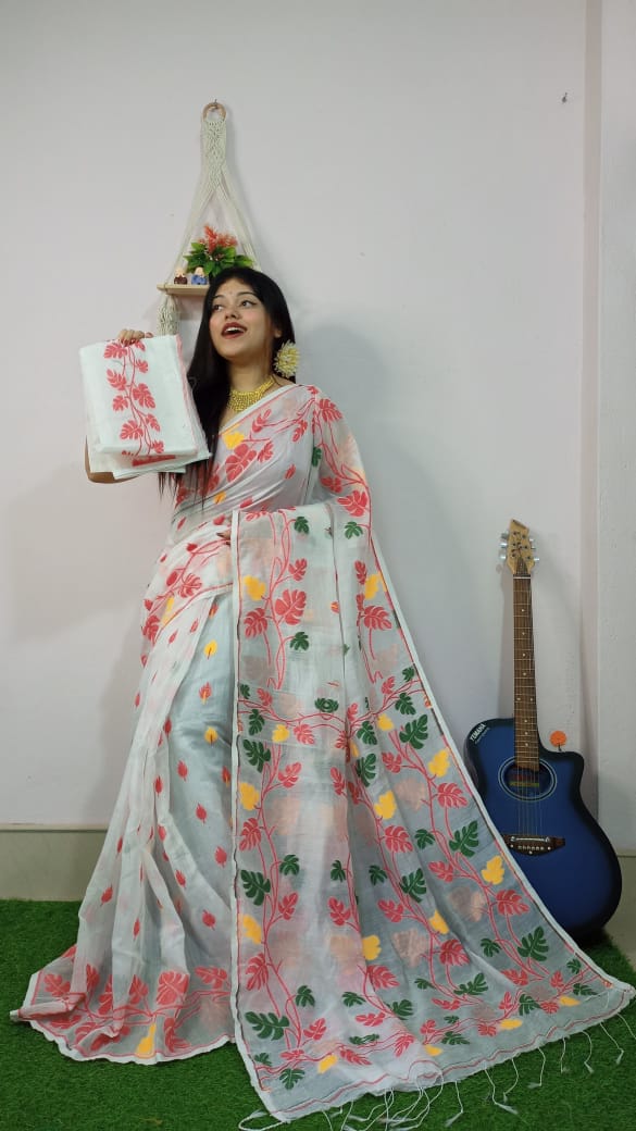 Moner Rong Dhakai Jamdani Saree