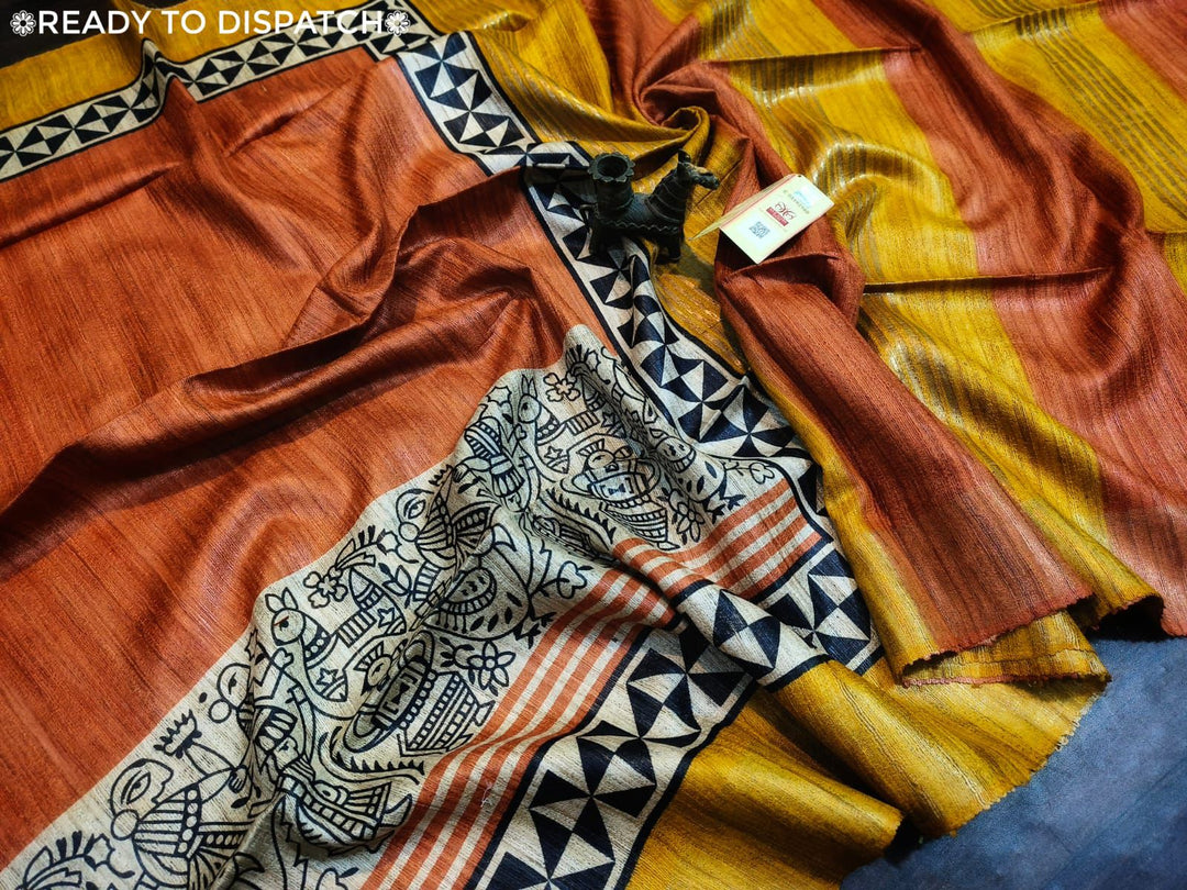 Golden Wand Ghicha Tussar Silk Saree