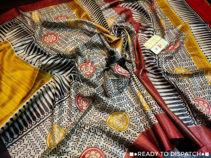 Golden Wand Ghicha Tussar Silk Saree