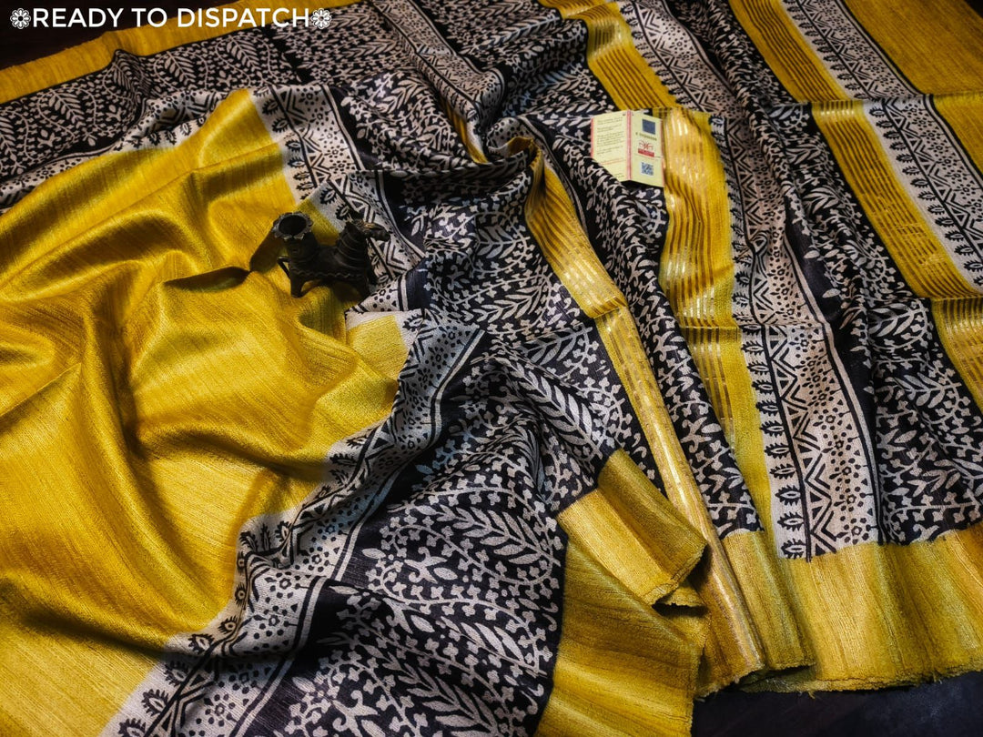 Golden Wand Ghicha Tussar Silk Saree