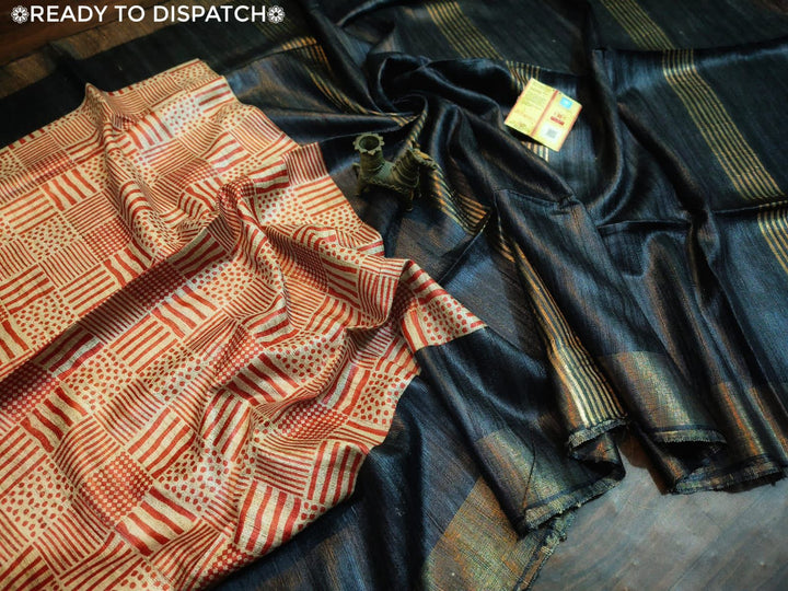 Golden Wand Ghicha Tussar Silk Saree
