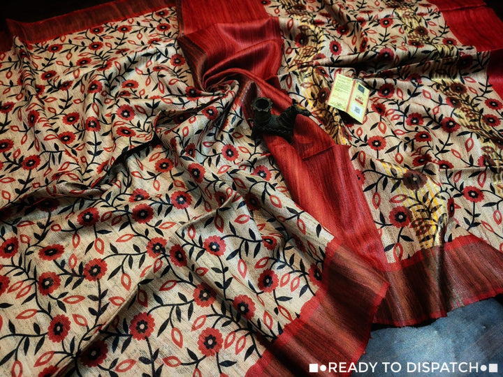 Golden Wand Ghicha Tussar Silk Saree