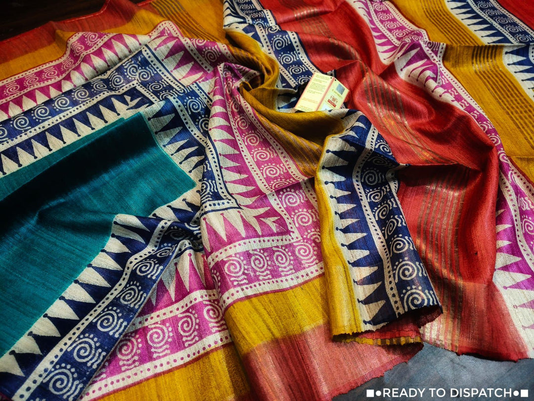 Golden Wand Ghicha Tussar Silk Saree