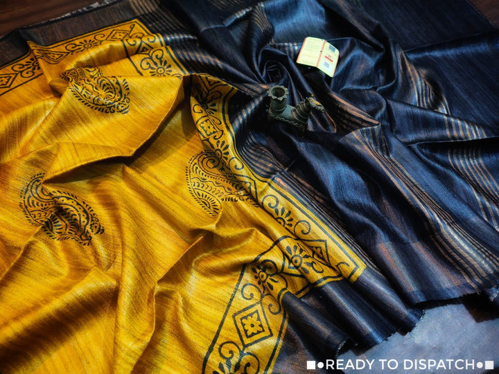Golden Wand Ghicha Tussar Silk Saree
