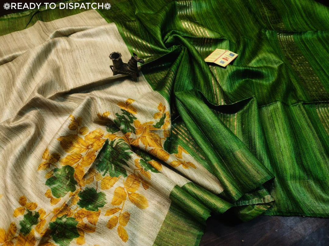 Golden Wand Ghicha Tussar Silk Saree
