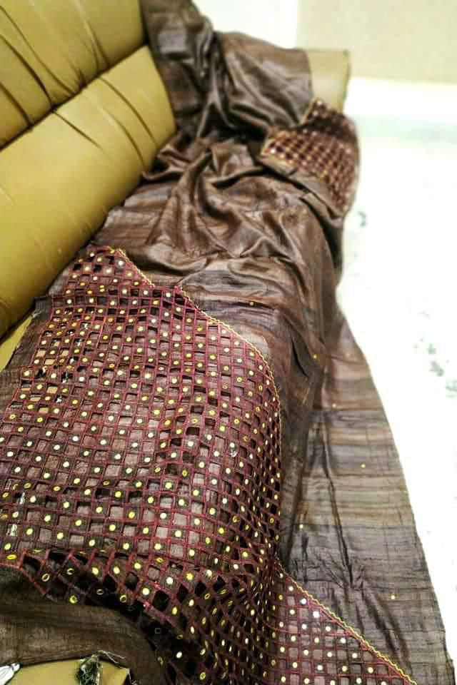 Sugar Dust Ghicha Tussar Silk Saree