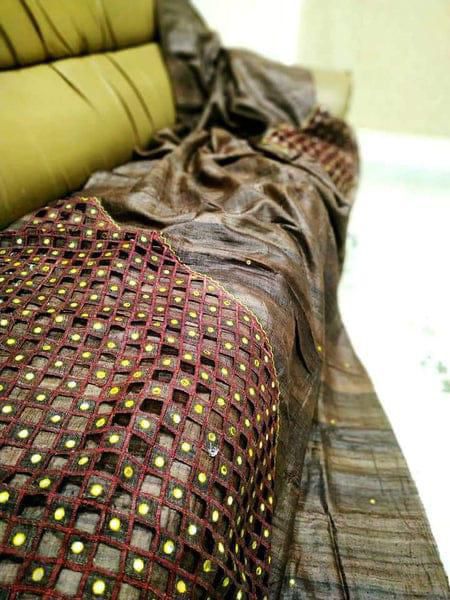 Sugar Dust Ghicha Tussar Silk Saree