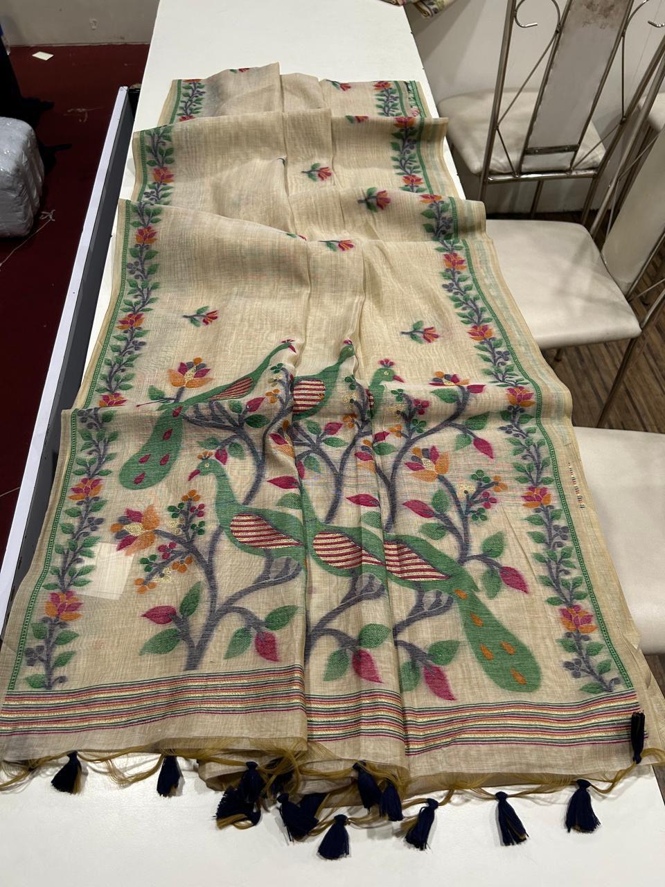 Love Letters Muga Cotton Saree