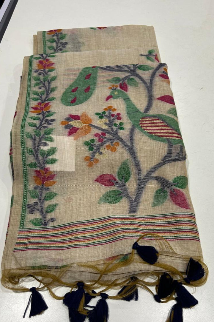 Love Letters Muga Cotton Saree