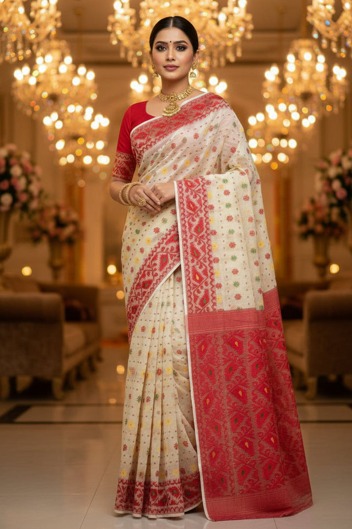 Gouri’s Grace Dhakai Jamdani Saree