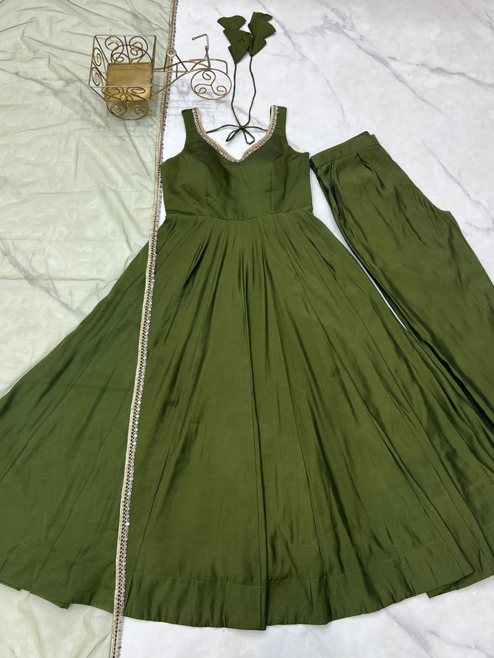 Soul in Shine Chanderi Silk Gown Set