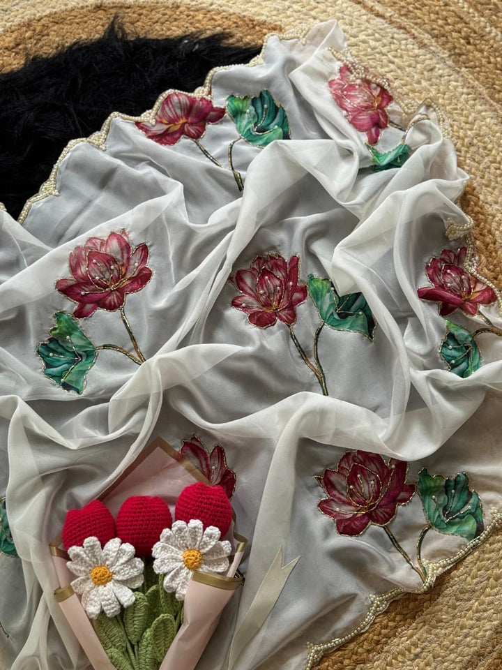 Khwaab-e-Kohinoor Organza Saree