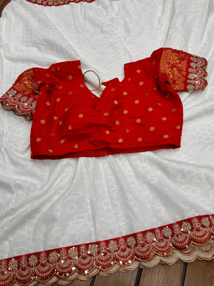Durga Puja Special Muslin Silk Saree