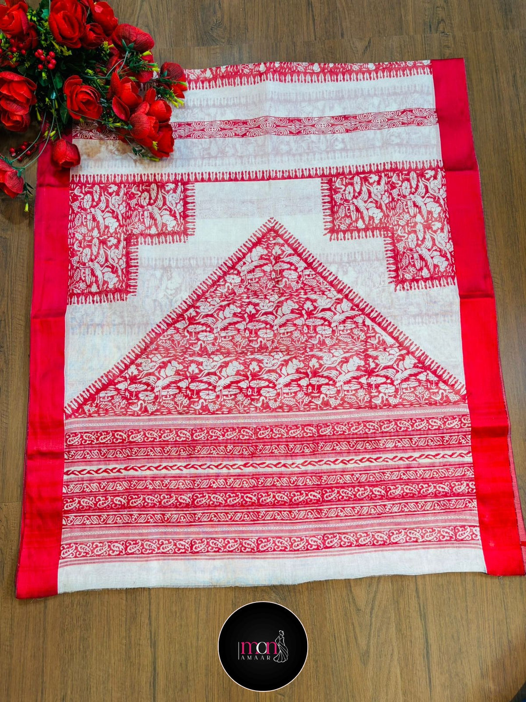 Village Chronicle Handloom Dhonekhali Cotton Saree