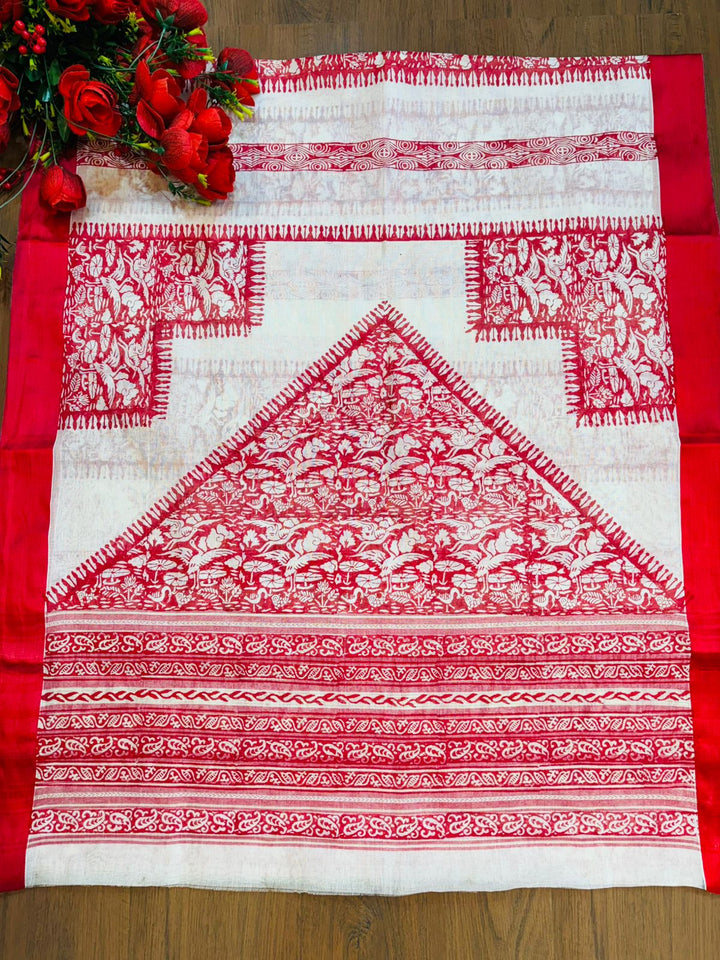 Village Chronicle Handloom Dhonekhali Cotton Saree