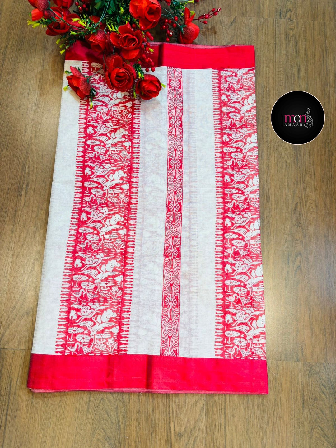 Village Chronicle Handloom Dhonekhali Cotton Saree