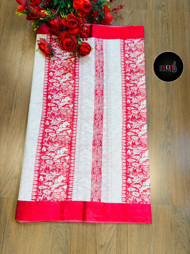 Village Chronicle Handloom Dhonekhali Cotton Saree