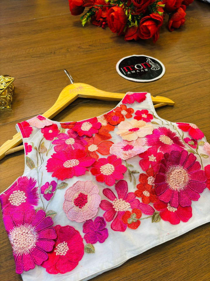 Shringar 3D Embroidery Net Blouse