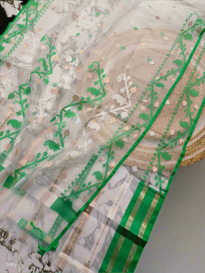 Canvas of Bengal Organza Muslin Jamdani Saree (Copy)