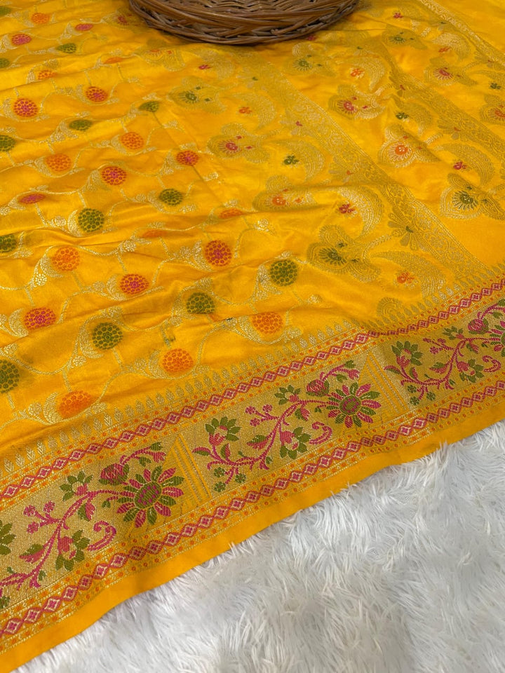 Flowers Of Devotion Banarasi Katan Silk Saree