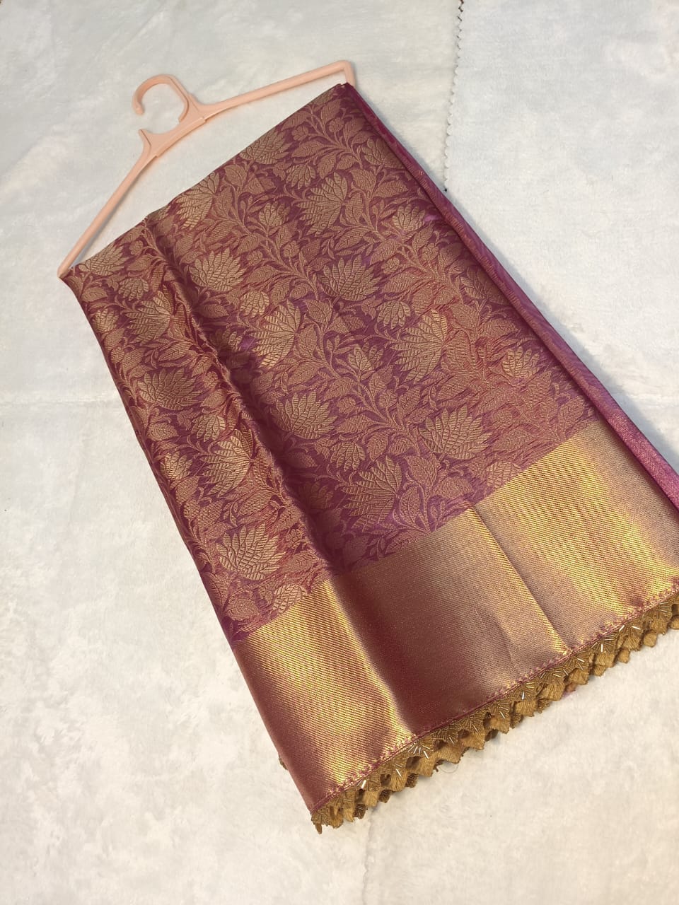 Blossom of Night Banarasi Tissue Silk Saree