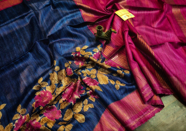 Saanjhrekha Ghicha Tussar Silk Saree