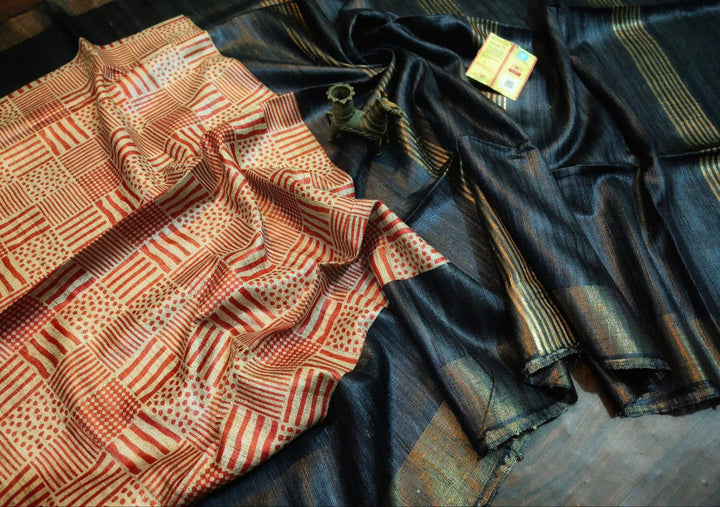Saanjhrekha Ghicha Tussar Silk Saree