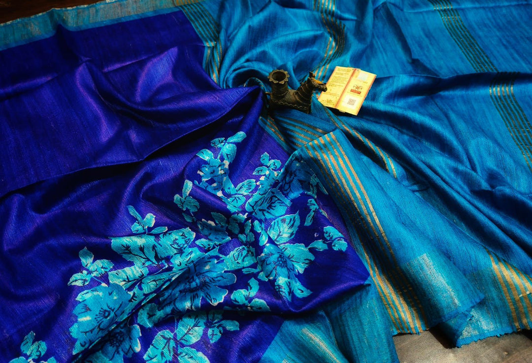 Saanjhrekha Ghicha Tussar Silk Saree