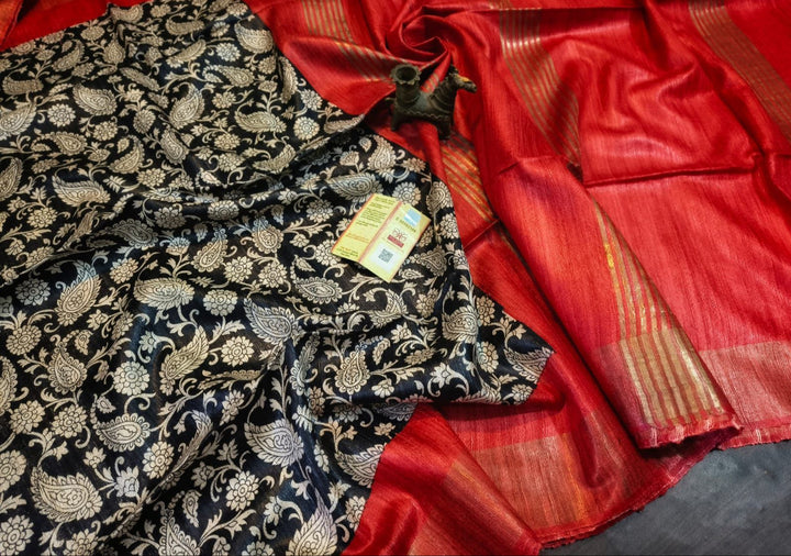 Saanjhrekha Ghicha Tussar Silk Saree