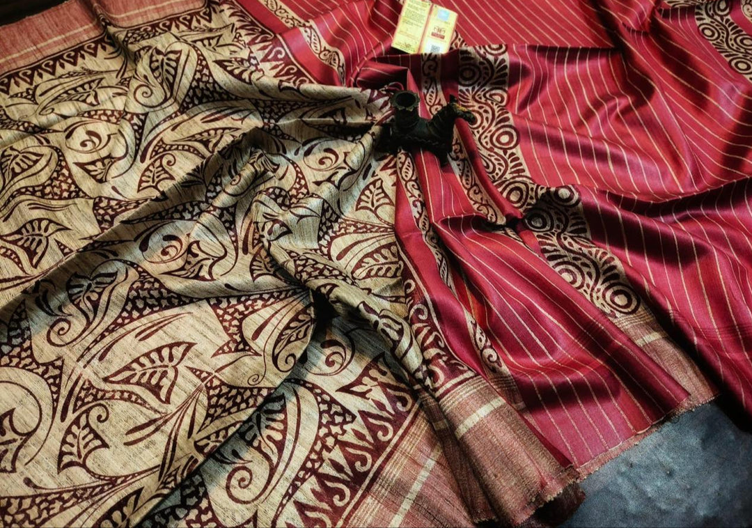 Tussarika Ghicha Tussar Silk Saree
