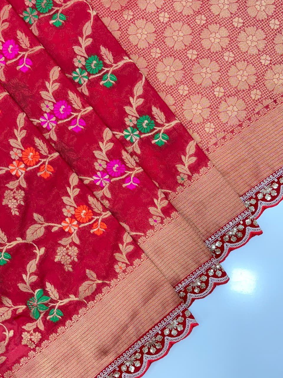 Karwa Chauth Special Crepe Khaddi Silk Saree