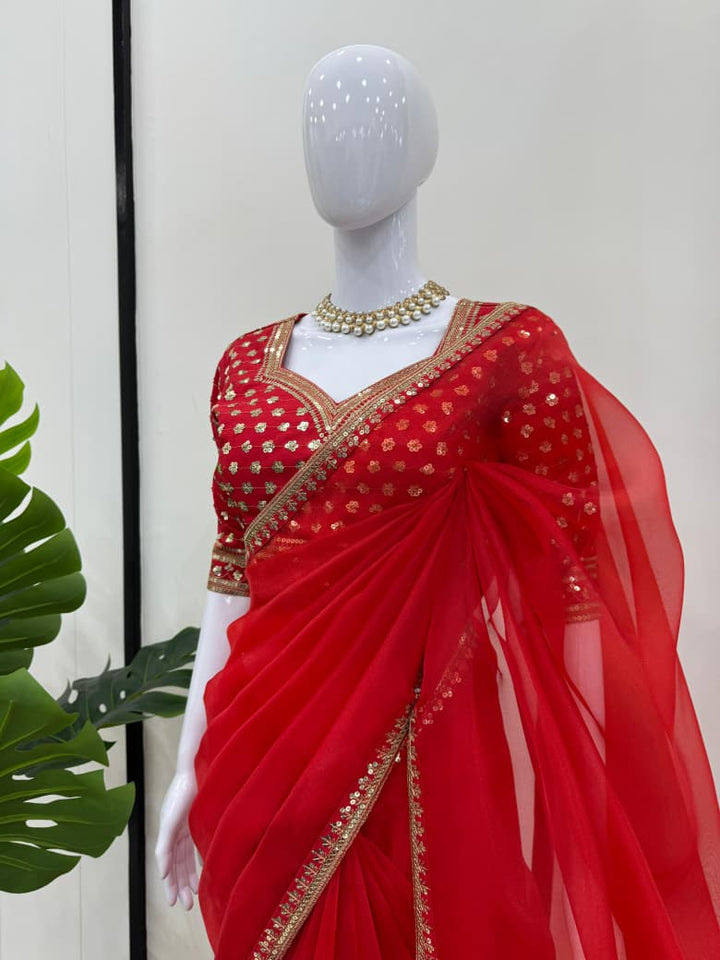 Starlit Symphony Organza Saree