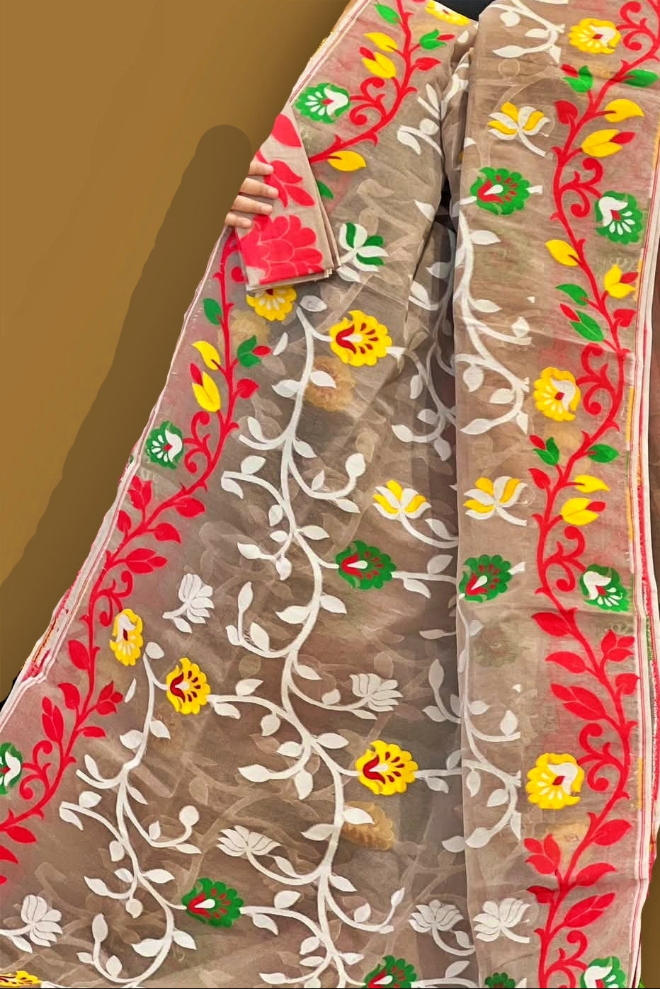 Neel Megh Dhakai Jamdani Saree