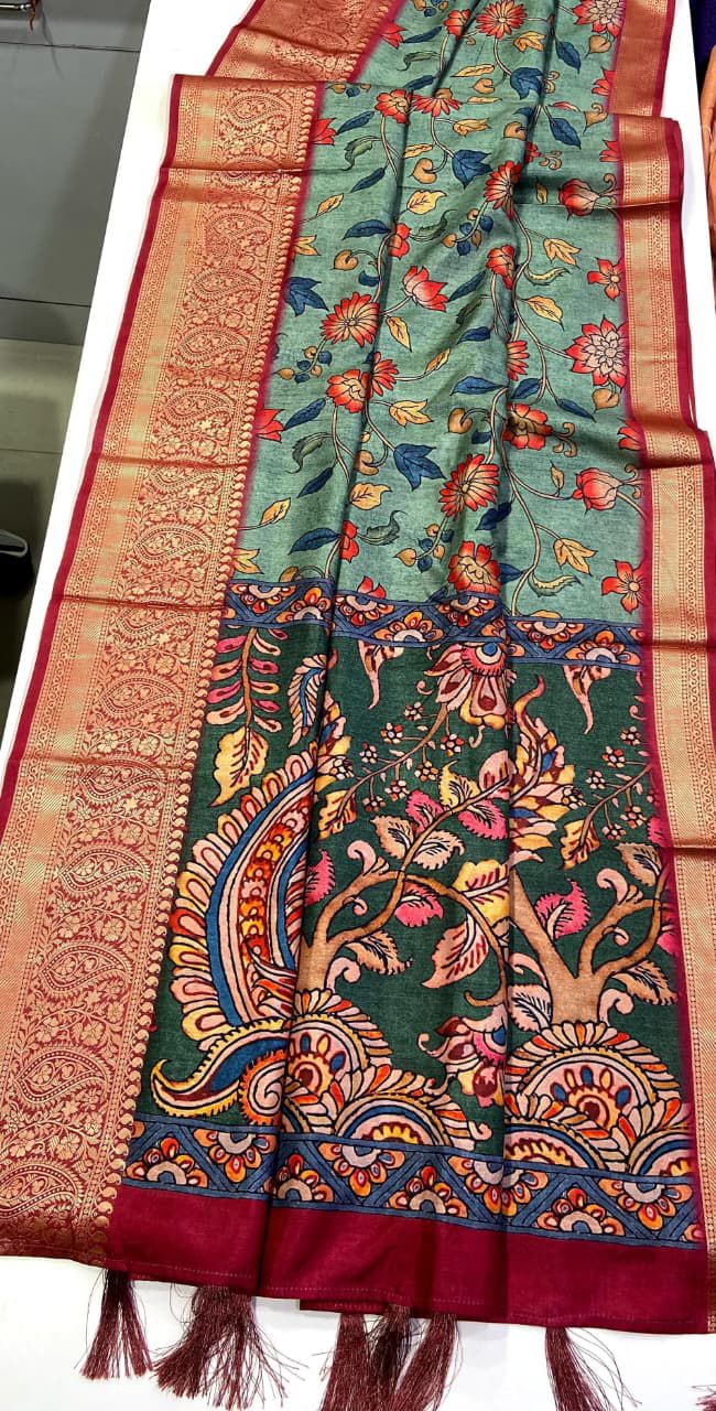 The Romantic Cloud Tussar Silk Saree