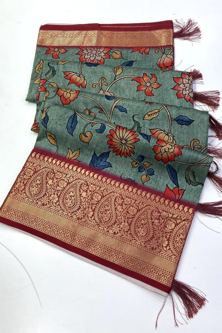 The Romantic Cloud Tussar Silk Saree