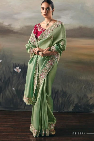 Fairytale in Raindrops Fancy Tissue Silk Saree