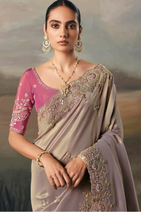 Fairytale in Raindrops Fancy Tissue Silk Saree