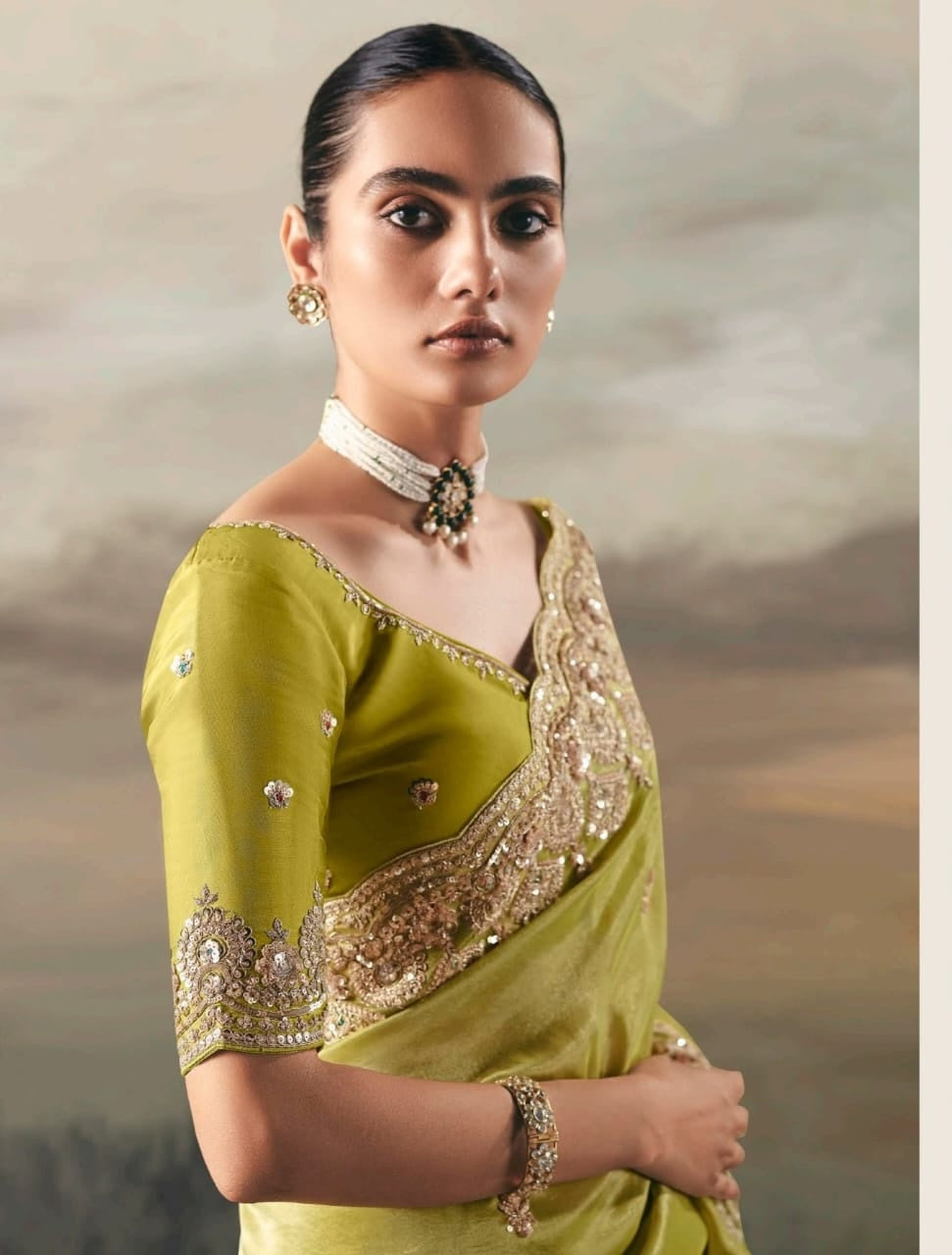 Fairytale in Raindrops Fancy Tissue Silk Saree