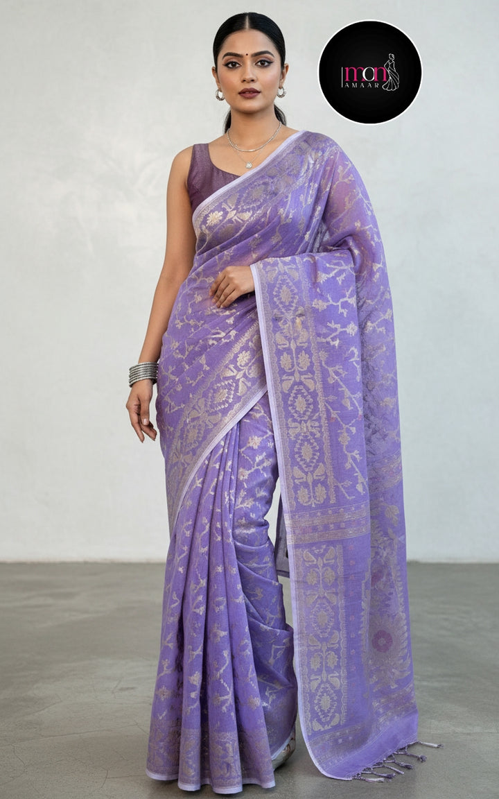Go After Your Dreams Zari Jamdani Saree