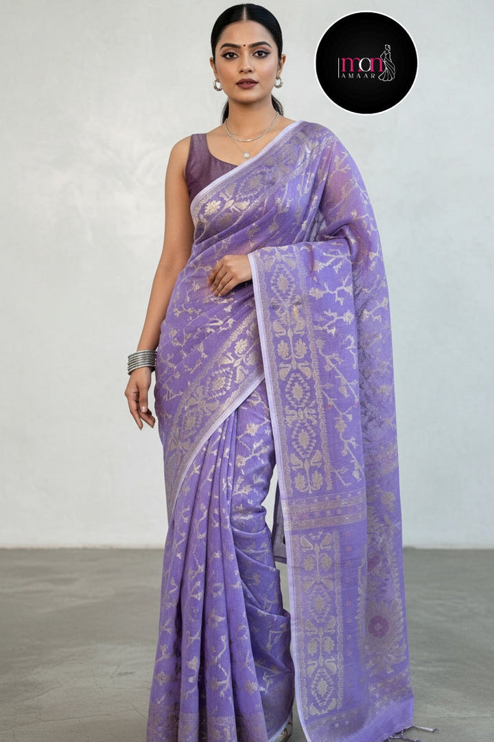 Go After Your Dreams Zari Jamdani Saree