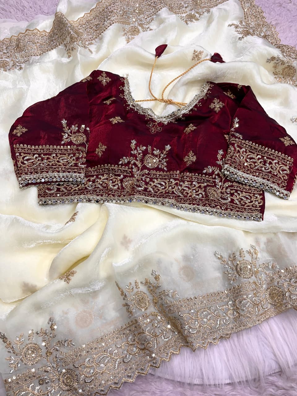 Sweet Serenity Fancy Satin Silk Saree