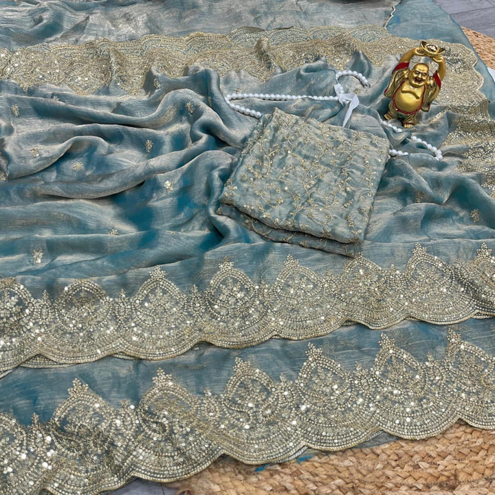 Melodic Toffee Fancy Chiffon Saree