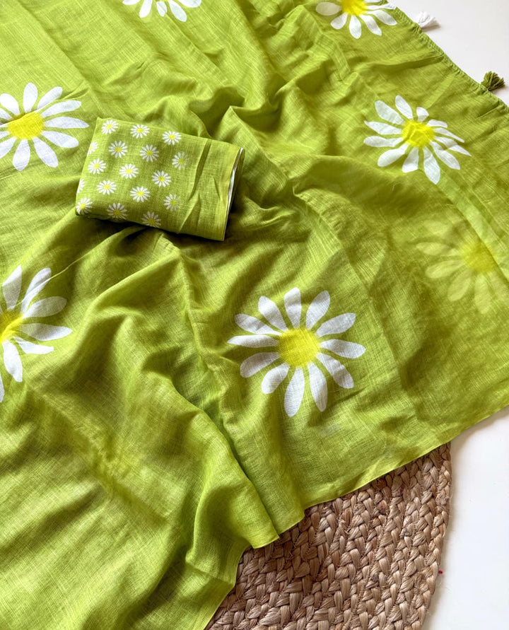 Aerial Bliss Linen Saree