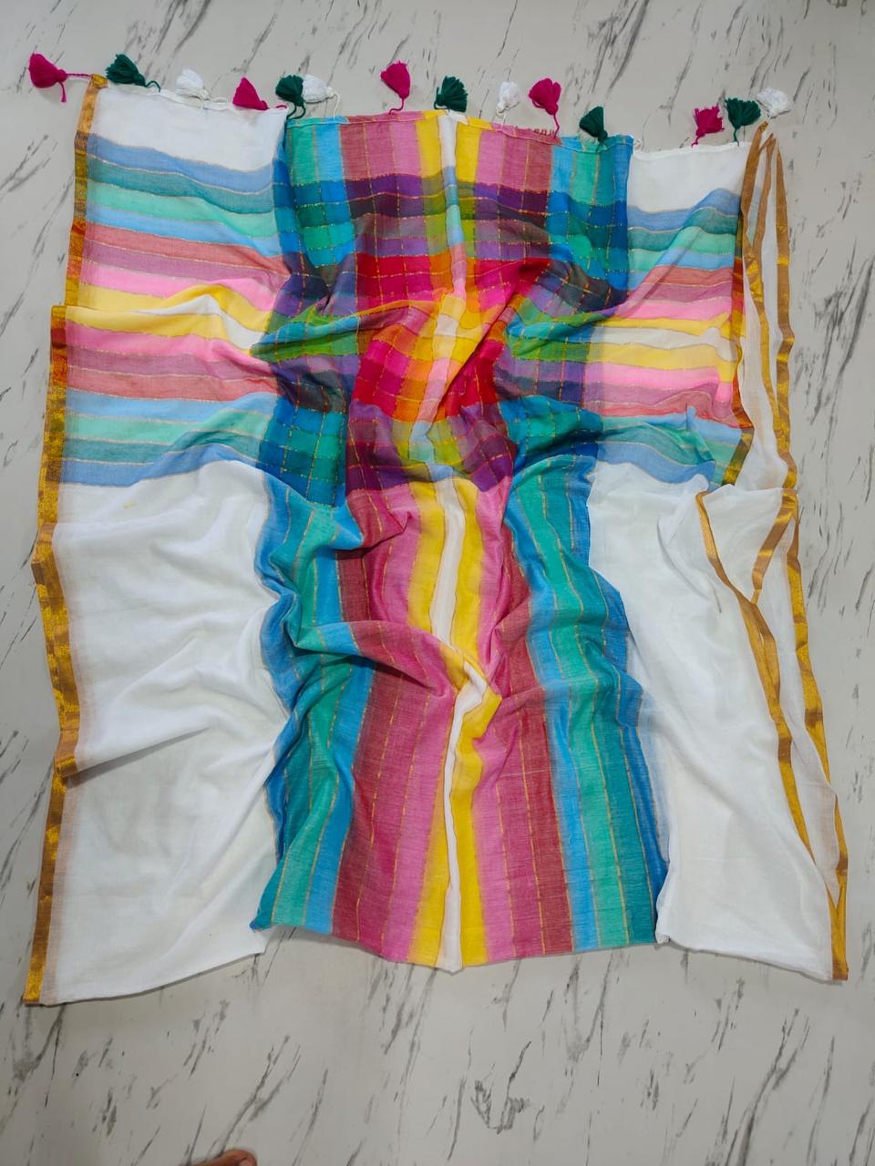 Twinstar Mul Cotton Saree