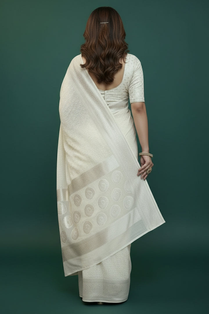 Weave & Wonder - Semi Katan Banarasi Saree