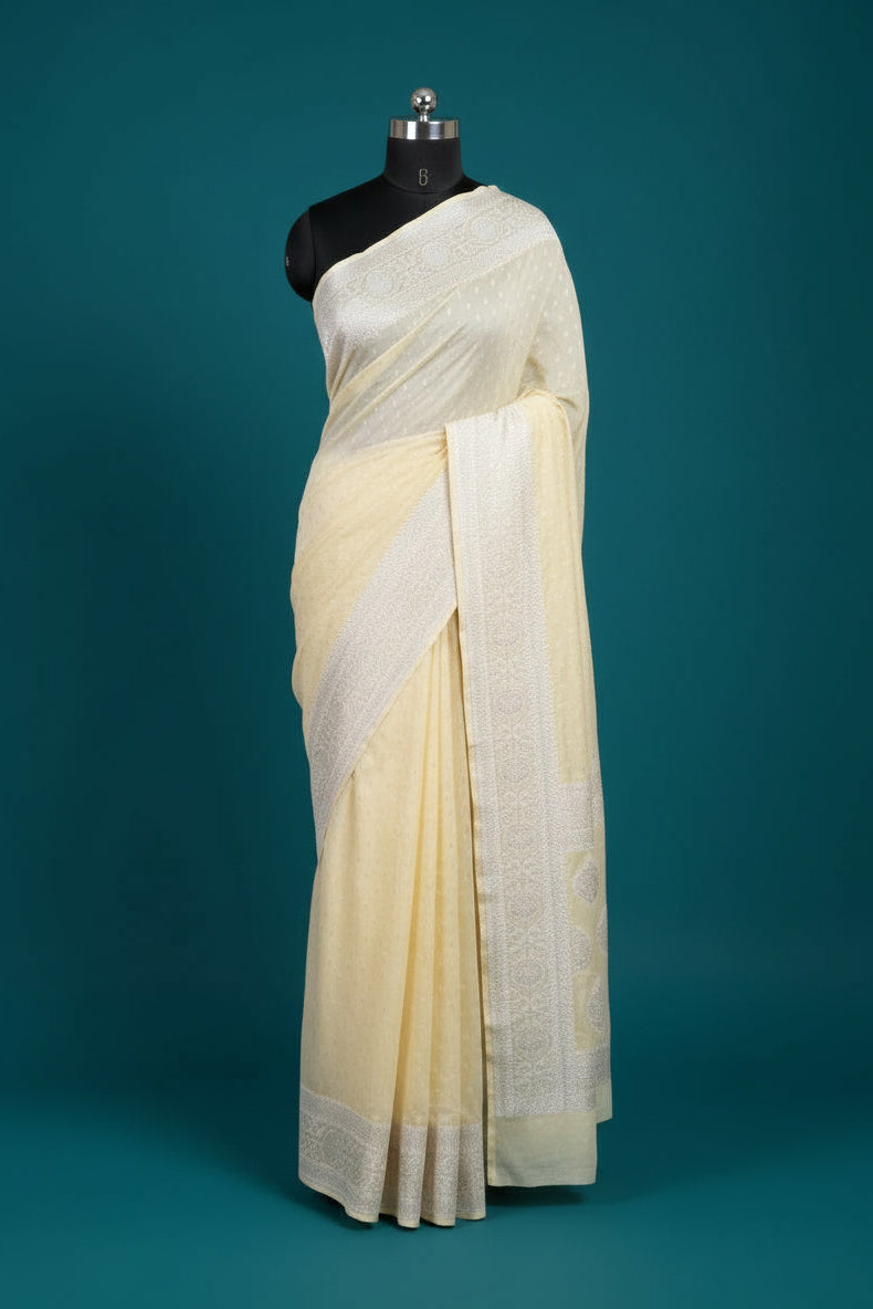 Weave & Wonder - Semi Katan Banarasi Saree