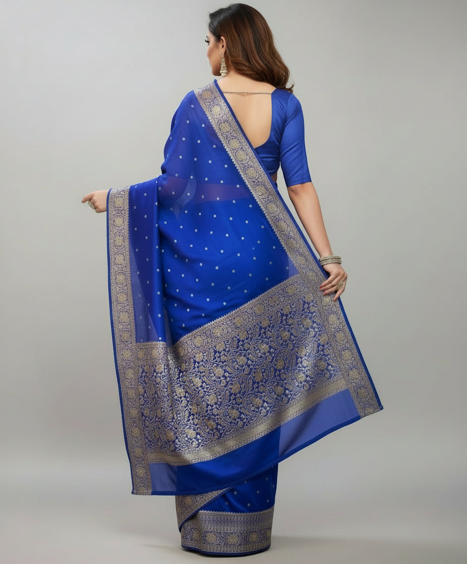 Sadgi- Semi Georgette Banarasi Saree